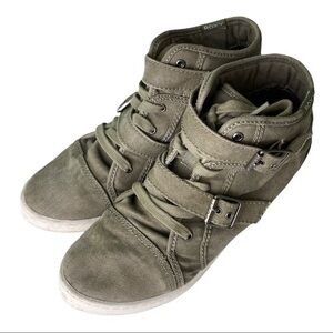 Roxy Rianne Buckle Lace Up Wedge Shoes - Size 8.5